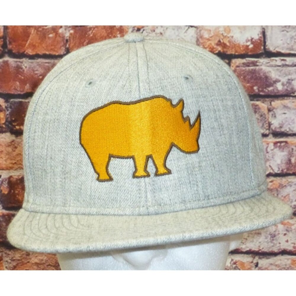 Golden Rhino Embroidered Grey Snapback Cap By Otto One Size Fits Most